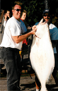 Duffy'sfishing catches a nice halibut